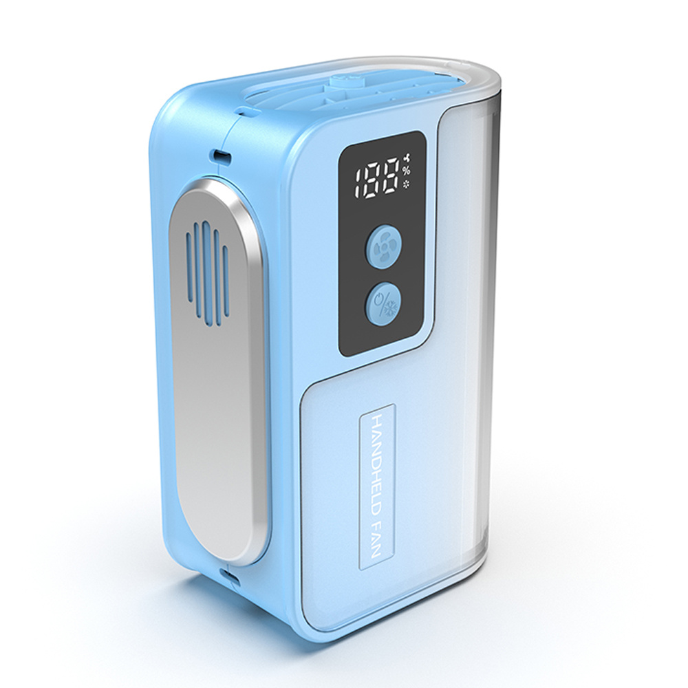 AI Portable Rechargeable Strong Airflow Personal Waist Fan Hanging Neck Wearable Belt Fan