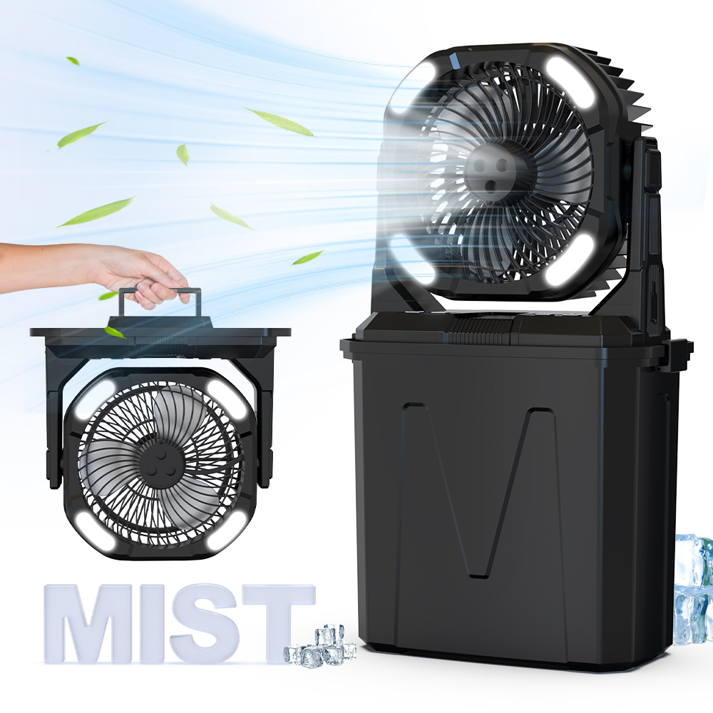 Misting Fan Mister Cooling Fans with 2.38 gal Water Tank 20000mAh Battery Water Cooling Fans