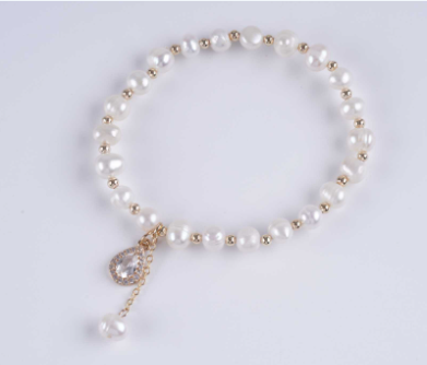 Natural Freshwater Pearl Drop Pendant Bracelet Beaded Jewelry