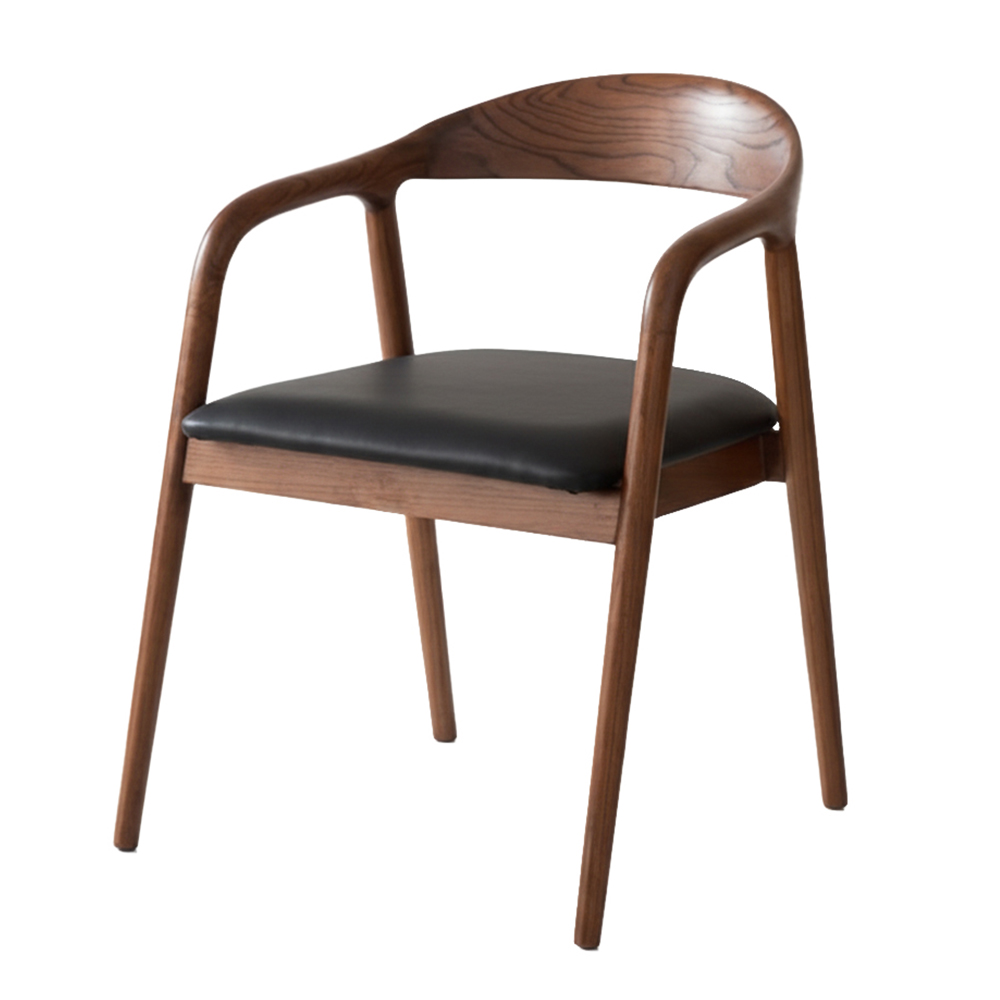 Solid Wood Dining Chair Ash Wood Fabric Upholstered Modern Chair