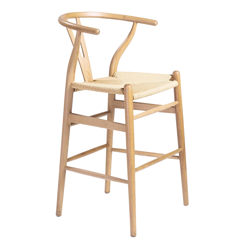 Outdoor Furniture Modern Design Bar Chair Rattan Seat Wood Chiar