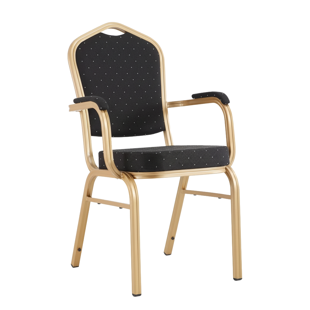 Luxury Hotel Dining Chairs Stackable Red Metal Iron Used Wedding Banquet Chairs With arms