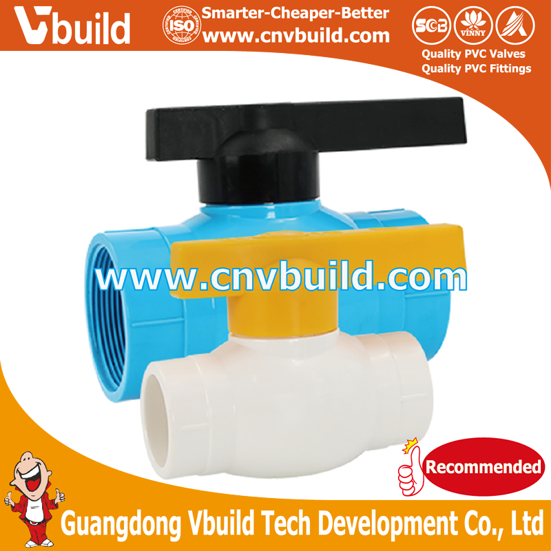 PVC Conical Ball Valve With Long Handle Socket Or Threaded Ends