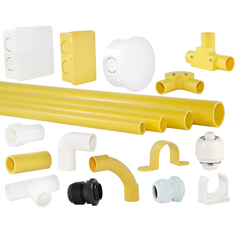 PVC Conduit Fittings Cap Coupling Nipple Tee Cross Elbow Reducer Adatpor Box Socket Pipe Clip Saddle