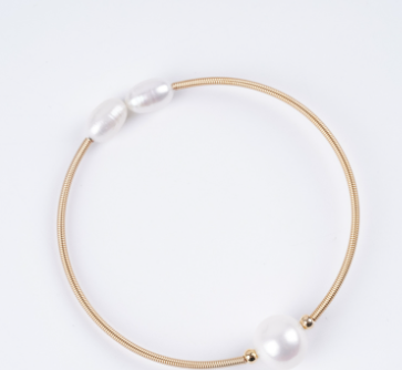 Freshwater Pearl Round Shape Bangle Bracelet