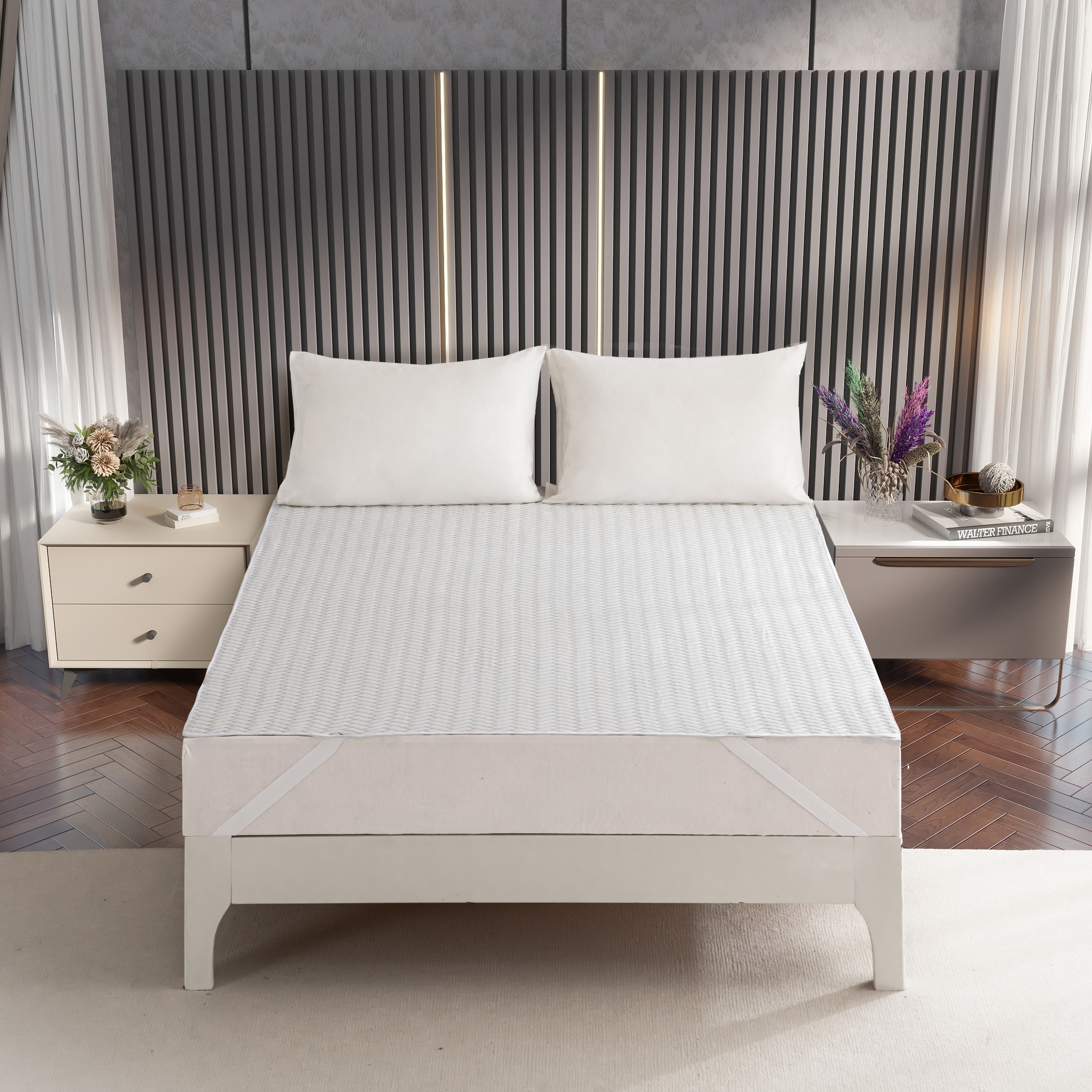 Grey Jacquard Medium Molecule Cool‑feel Topper