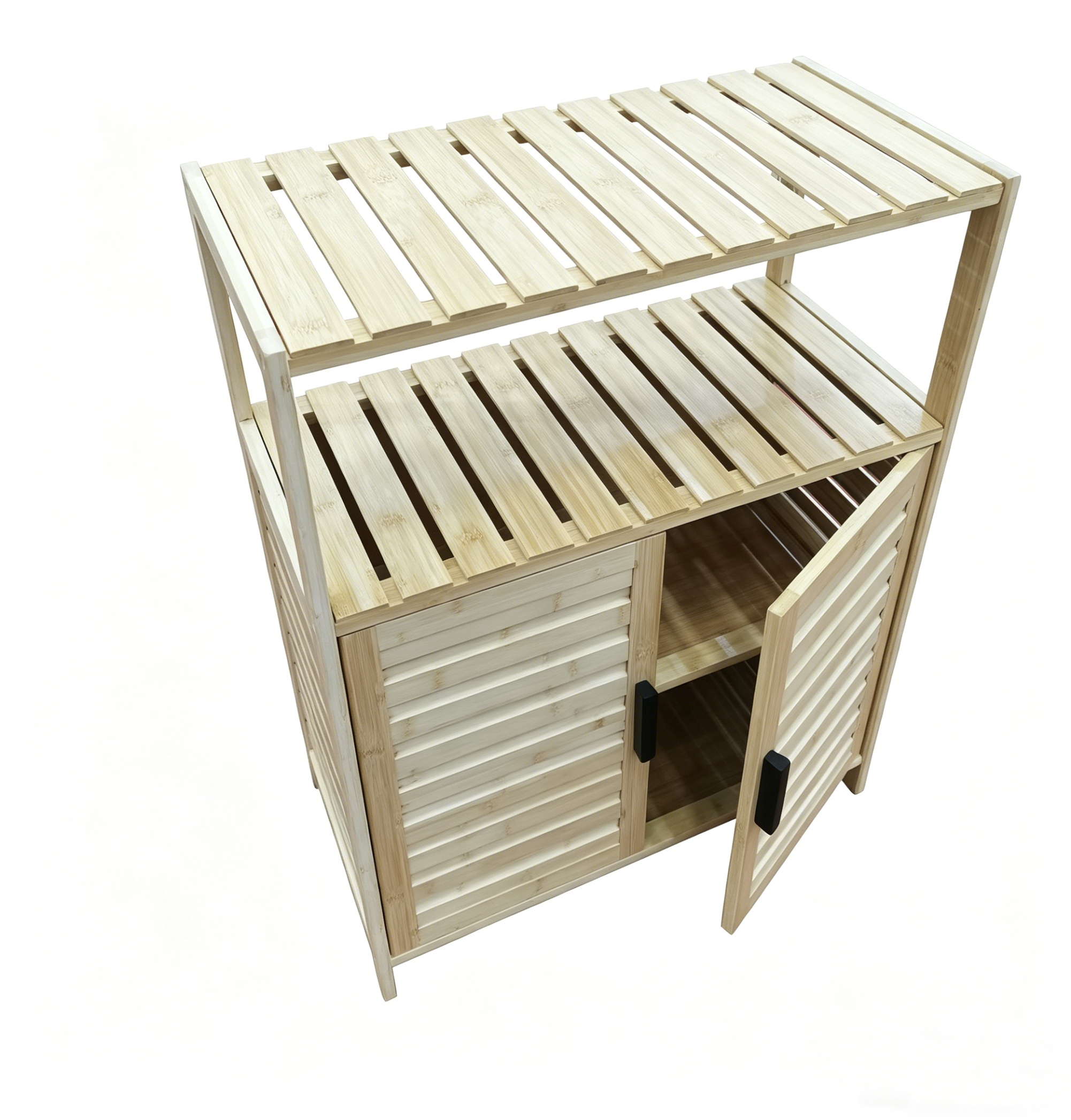double-door bamboo bathroom cabinet