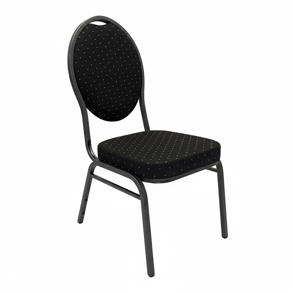 Steel Frame Durable Stackable High-Density Foam Padded Black Modern Wedding Hotel Banquet Chair