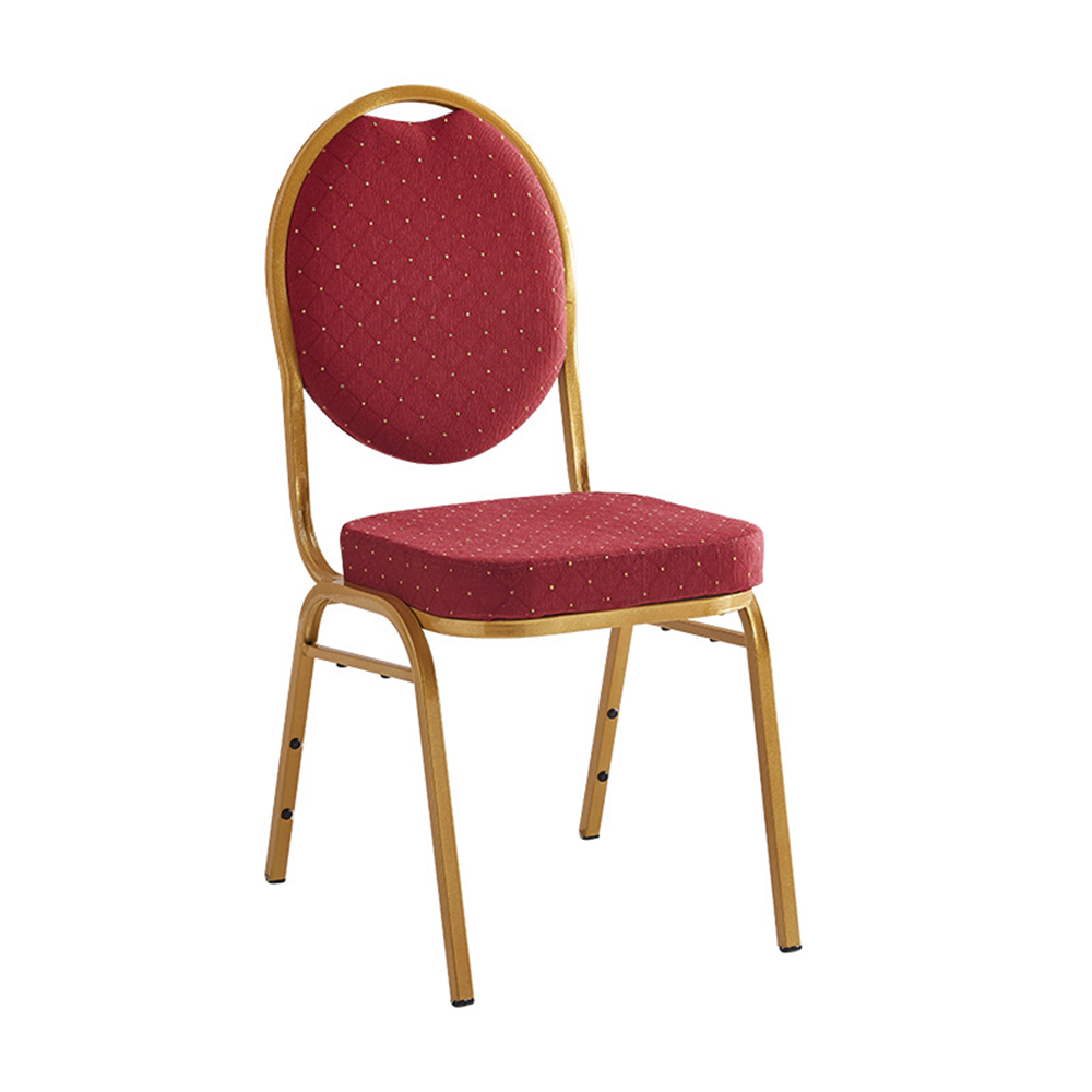 Wholesale Stackable Luxury Gold Steel Banquet Chair with Soft Upholstery for Wedding and Hall Events
