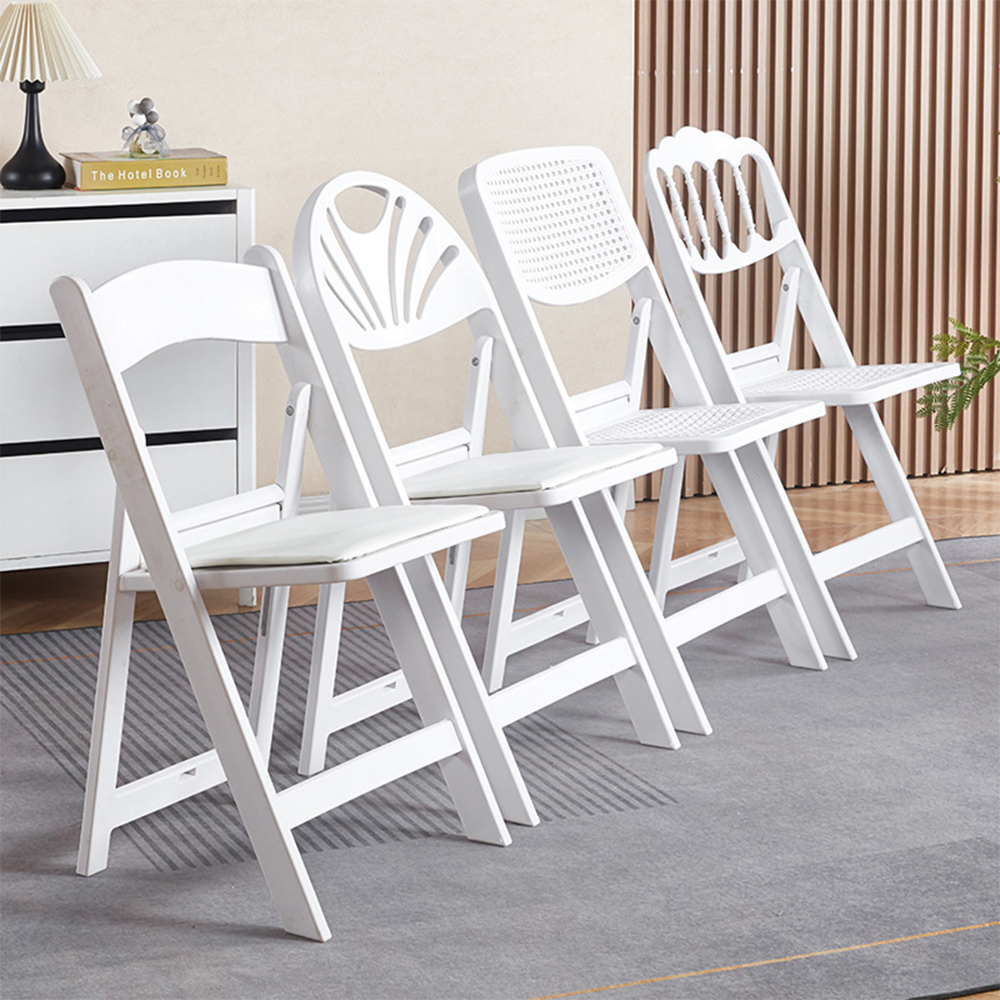 High Quality White Resin Folding Garden Chairs Modern Portable Outdoor Furniture Events and Parks