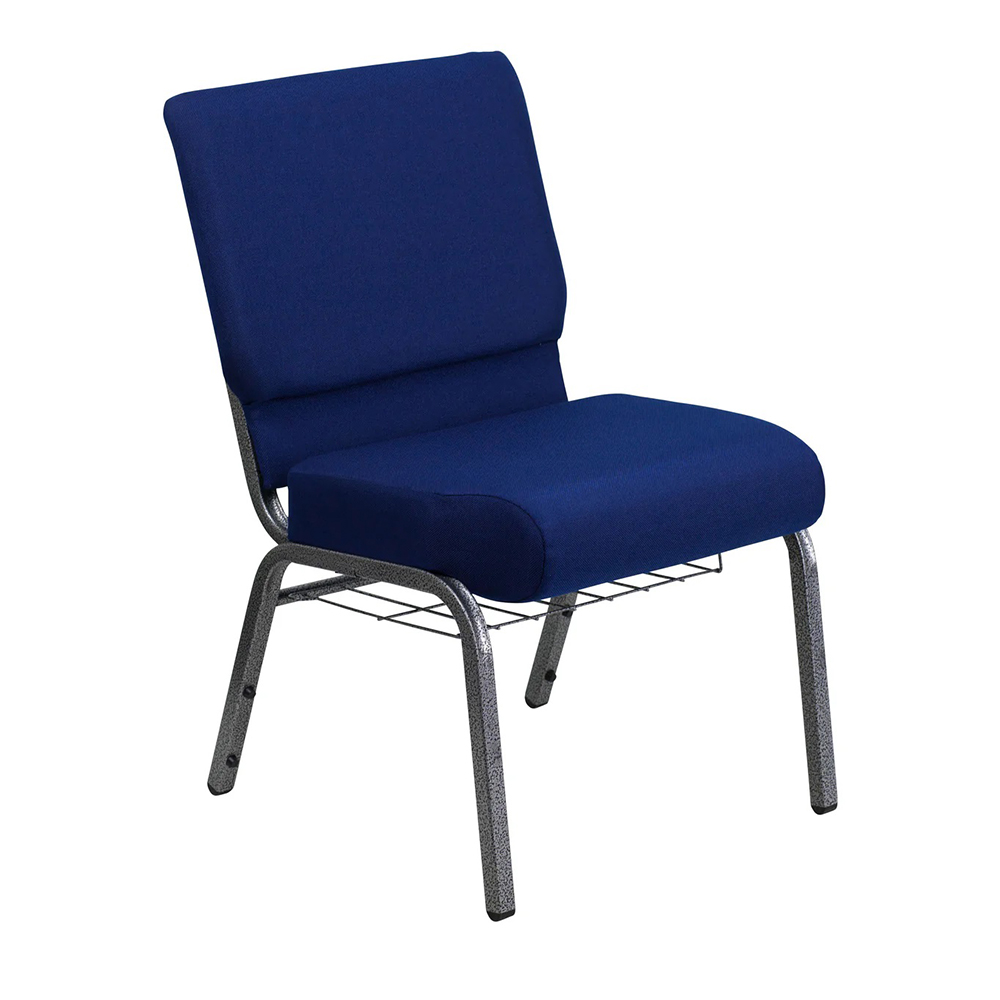 Wholesale Factory Popular Theater Chair Modern Cheap Navy Blue Church Chairs With Metal Rack
