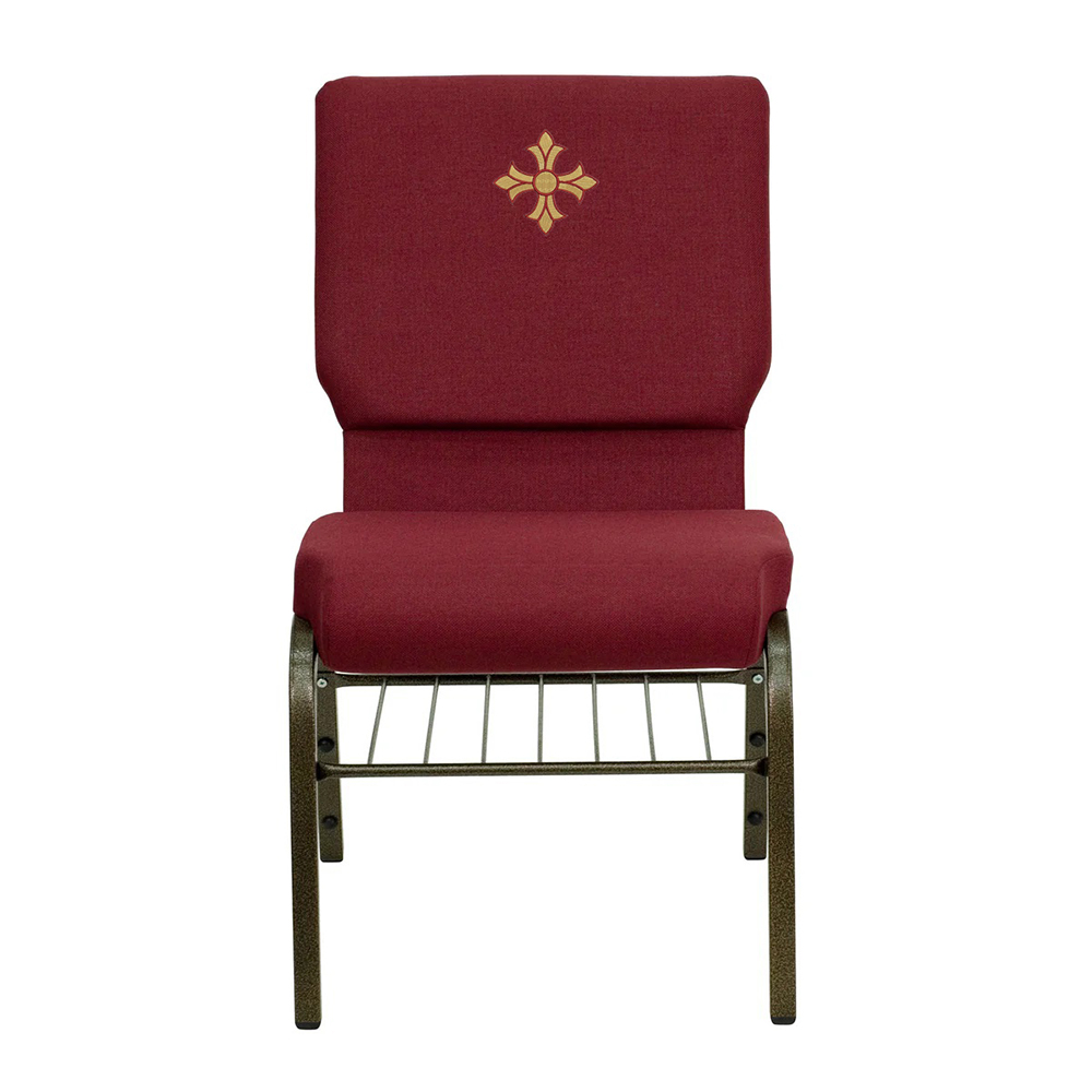 High Quality Padded Theatre Furniture Interlocking Church Chairs with Embroidery LOGO