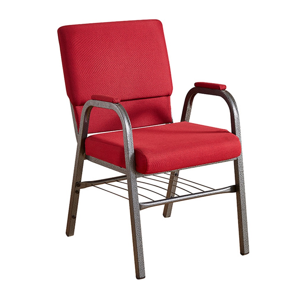 China Supplier Price Metal Frame Interlocking Chairs Fabric Upholstery Church Chairs with arms