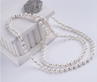 6-7mm Potato Shape Freshwater Pearl Sweater Chain 90cm