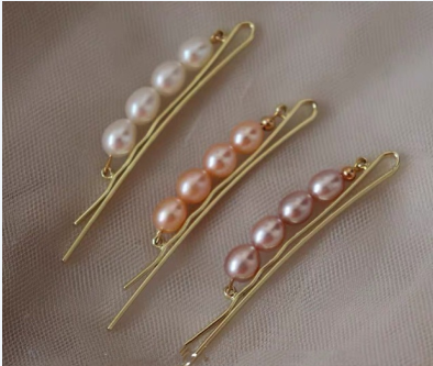 Freshwater Color Rice Pearl Hair Clip Ladies Fashion Side Clip