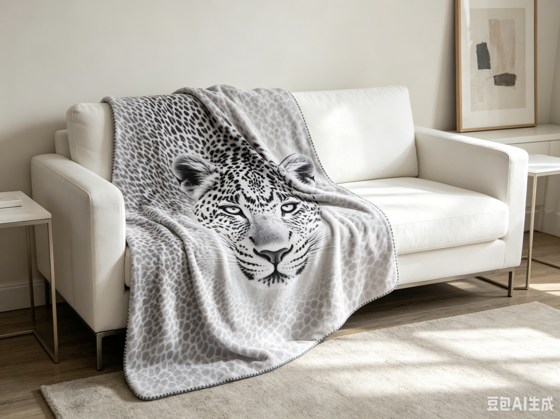 Printed penguin plush blanket