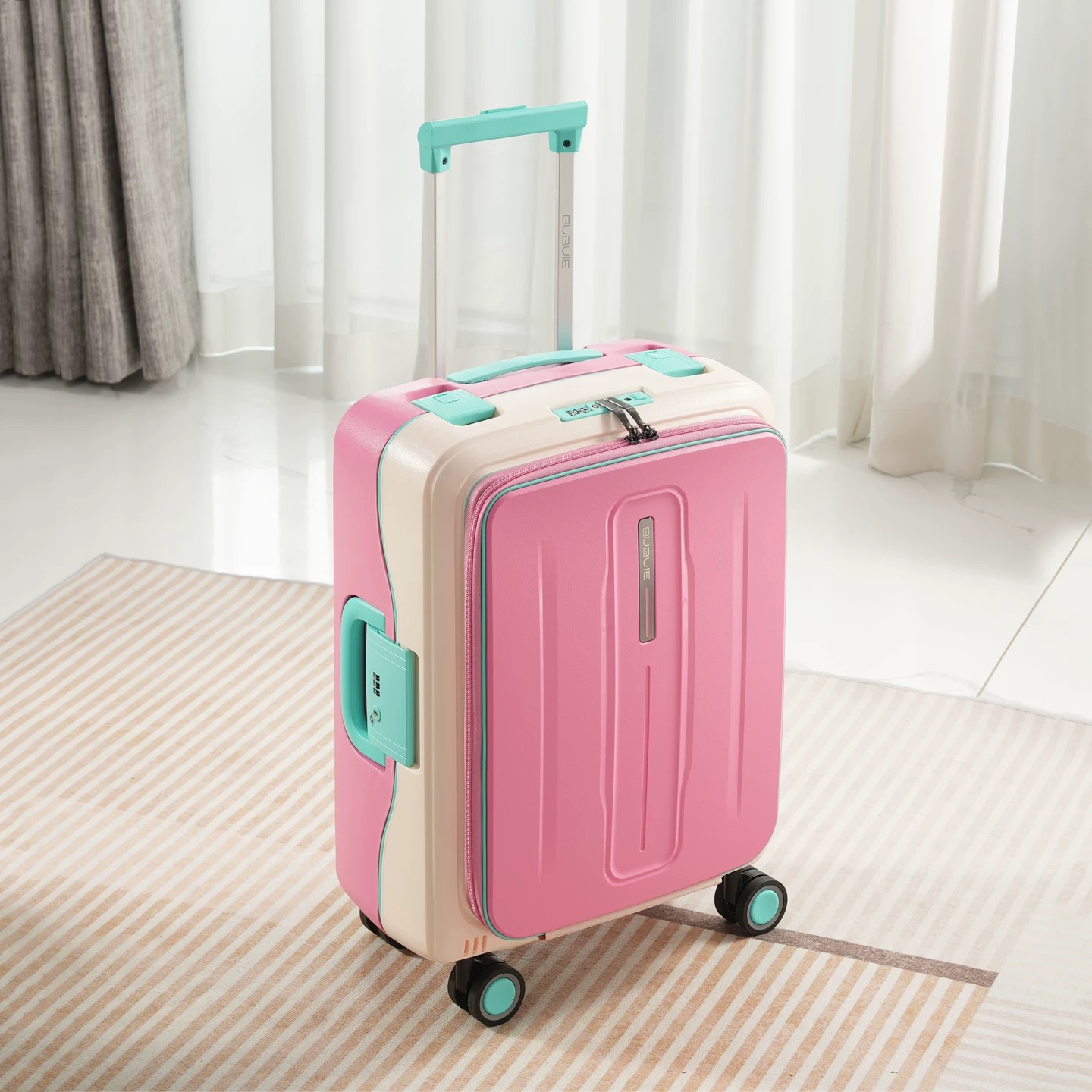 PP Hardside Luggage with Laptop Compartment and Cup Holder
