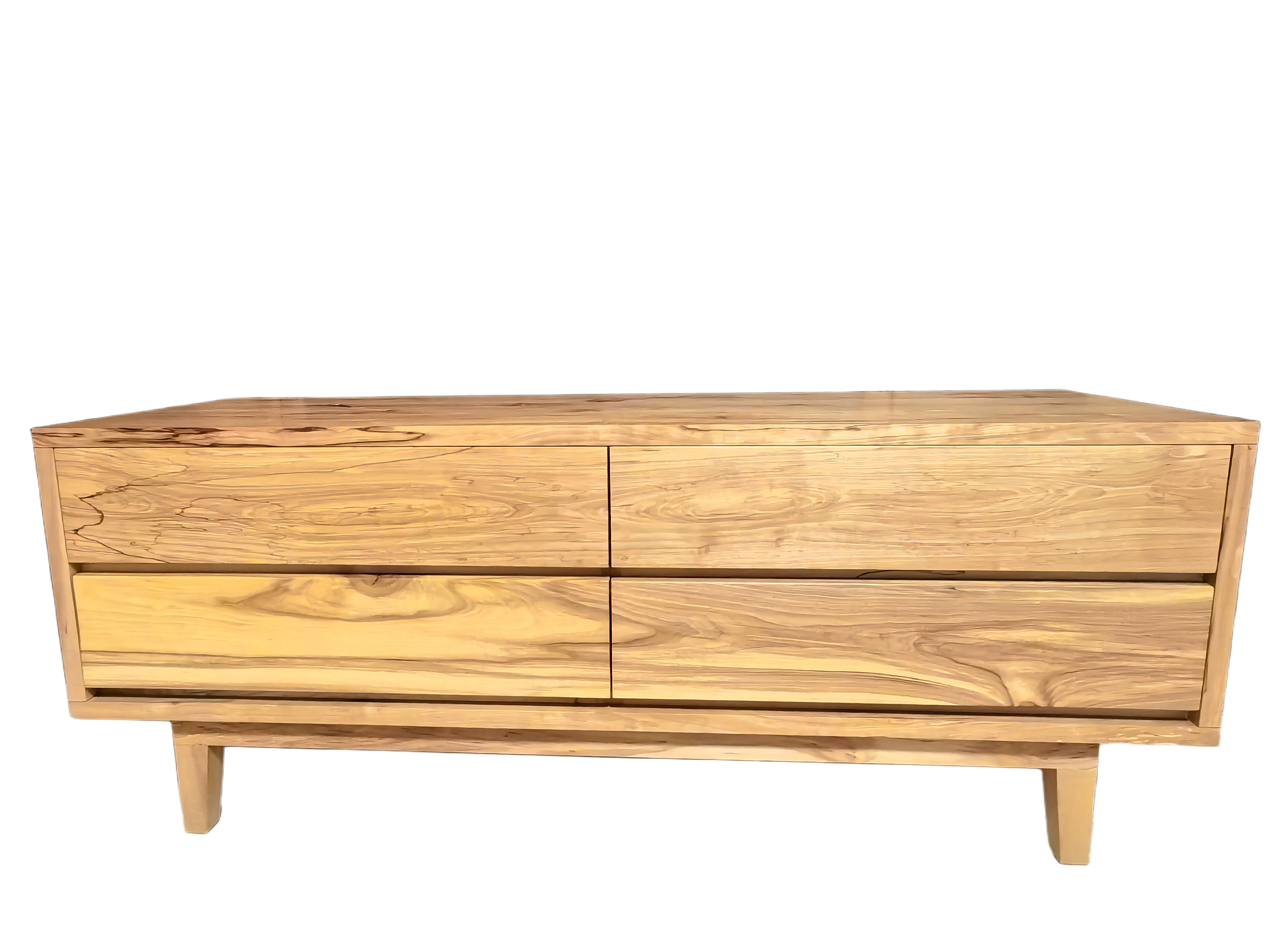 Living room TV cabinet / coffee table cabinet made of birch solid wood