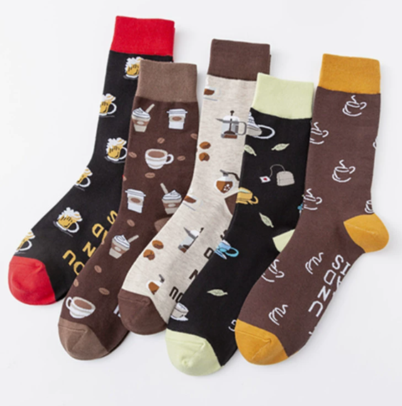 Men's anti-odor and moisture-wicking mid-calf socks for spring/autumn, boys' sports socks.