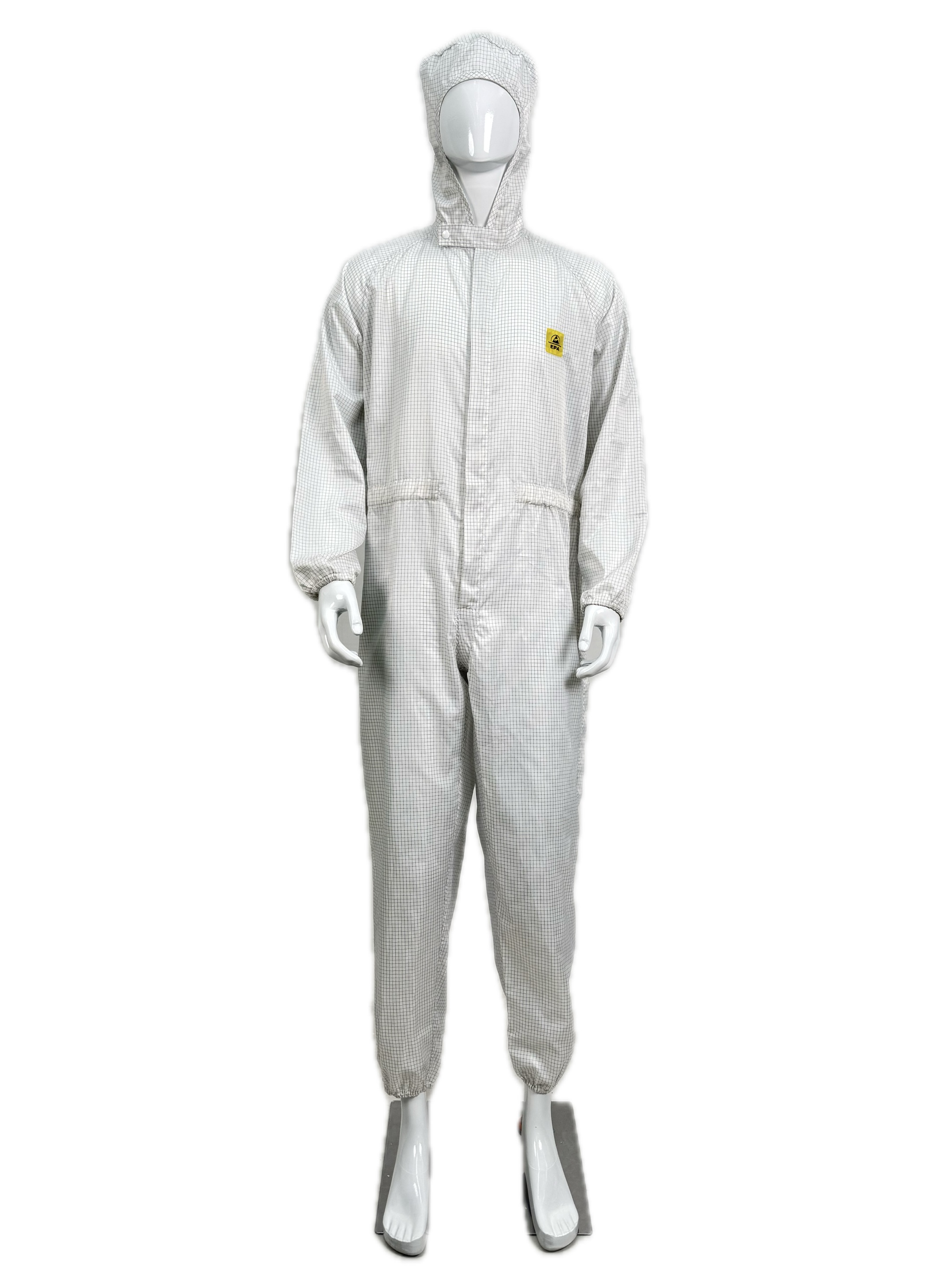 Anti static jumpsuit for automotive parts manufacturing factories