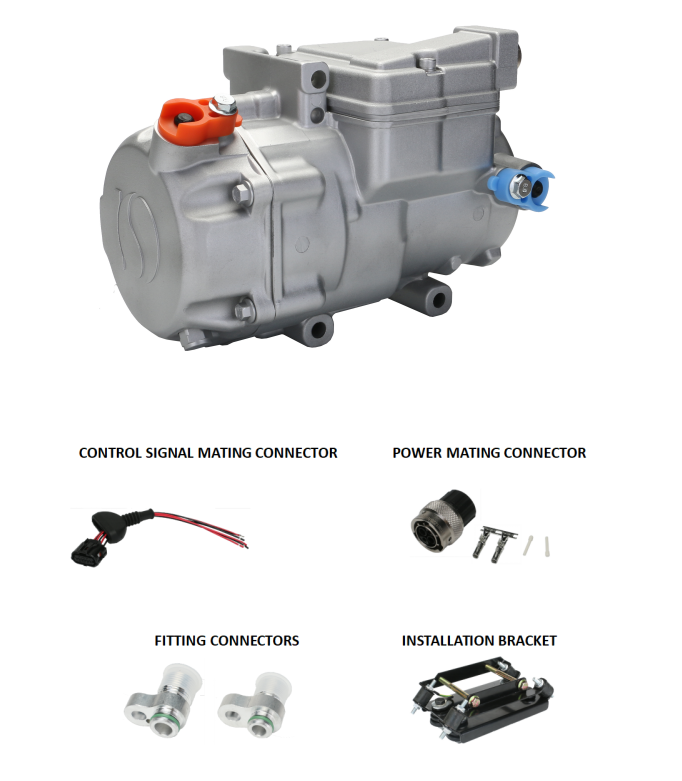 Posung 24cc 312v electric vehicle air conditioning compressor R134a/R1234yf DC scroll compressor