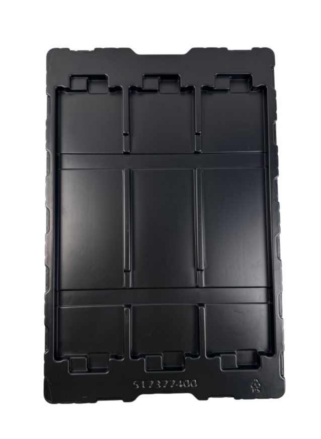 Surface mounted resistor capacitor conductive tray