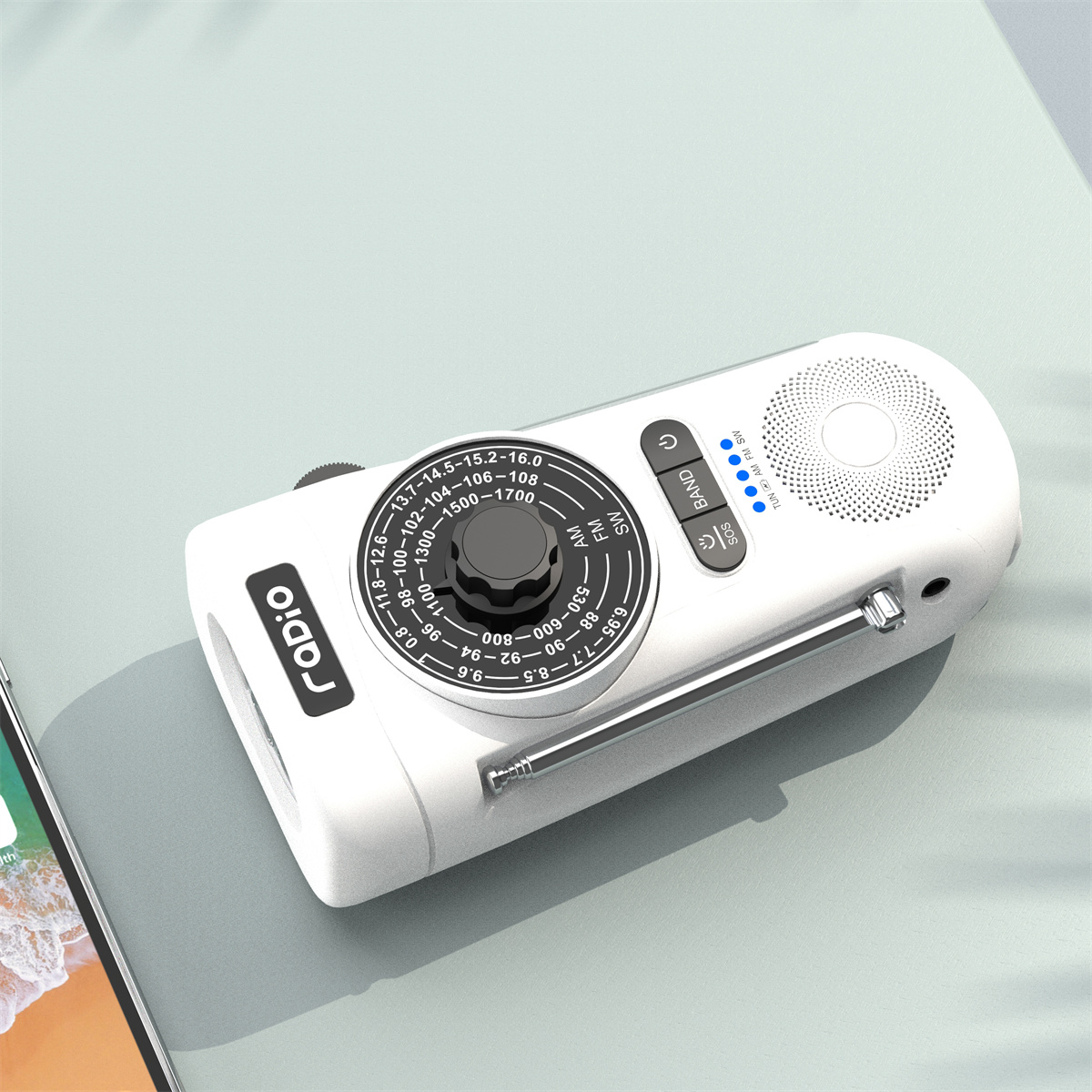 Emergency Crank Weather Radio 2000mAh Solar Hand Crank Portable AM/FM/NOAA Weather Noodradio