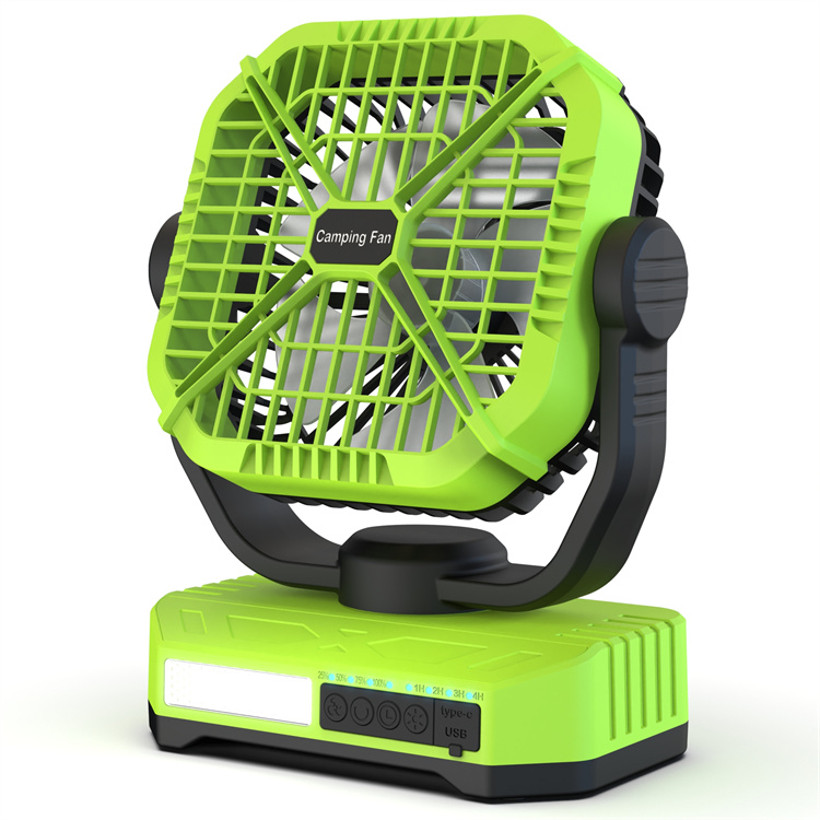 Portable Multifunctional Camping Fan with Dry battery powered Oscillation Cordless & Light Tent Fan