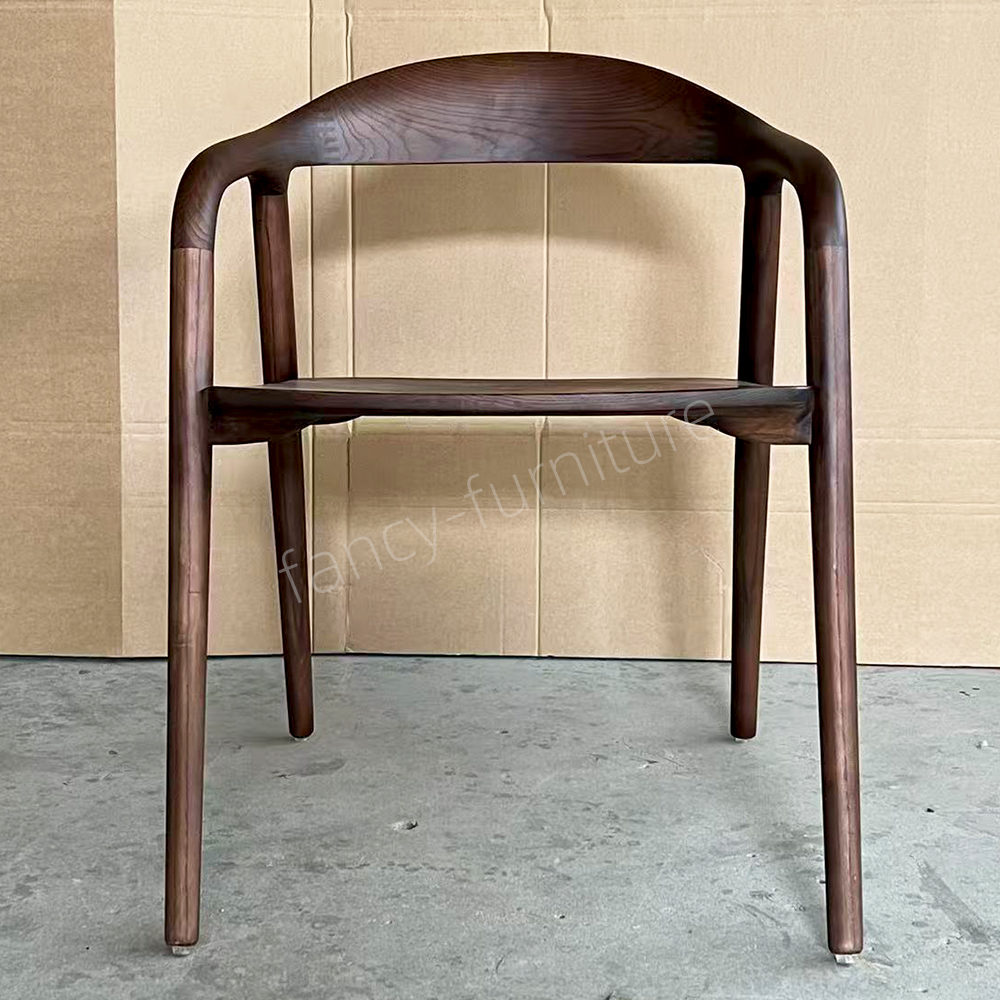 Modern Minimalist Designer Fabric Solid Wood Dining Chairs Backrest Nordic Wooden Dinning Chair