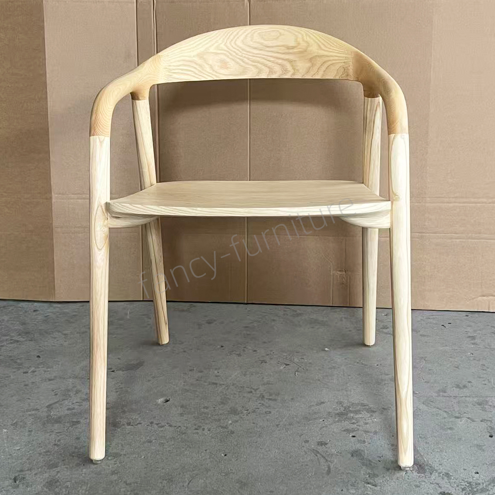 Modern Solid Wood Contemporary Dining Chair with Upholstered Seat Armchair for Living Room