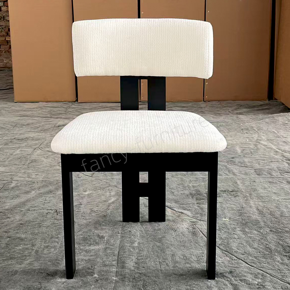 Dining Chairs Ergonomic Fabric Upholstered Tapered Leg Dining Room Chairs Beige Home Furniture