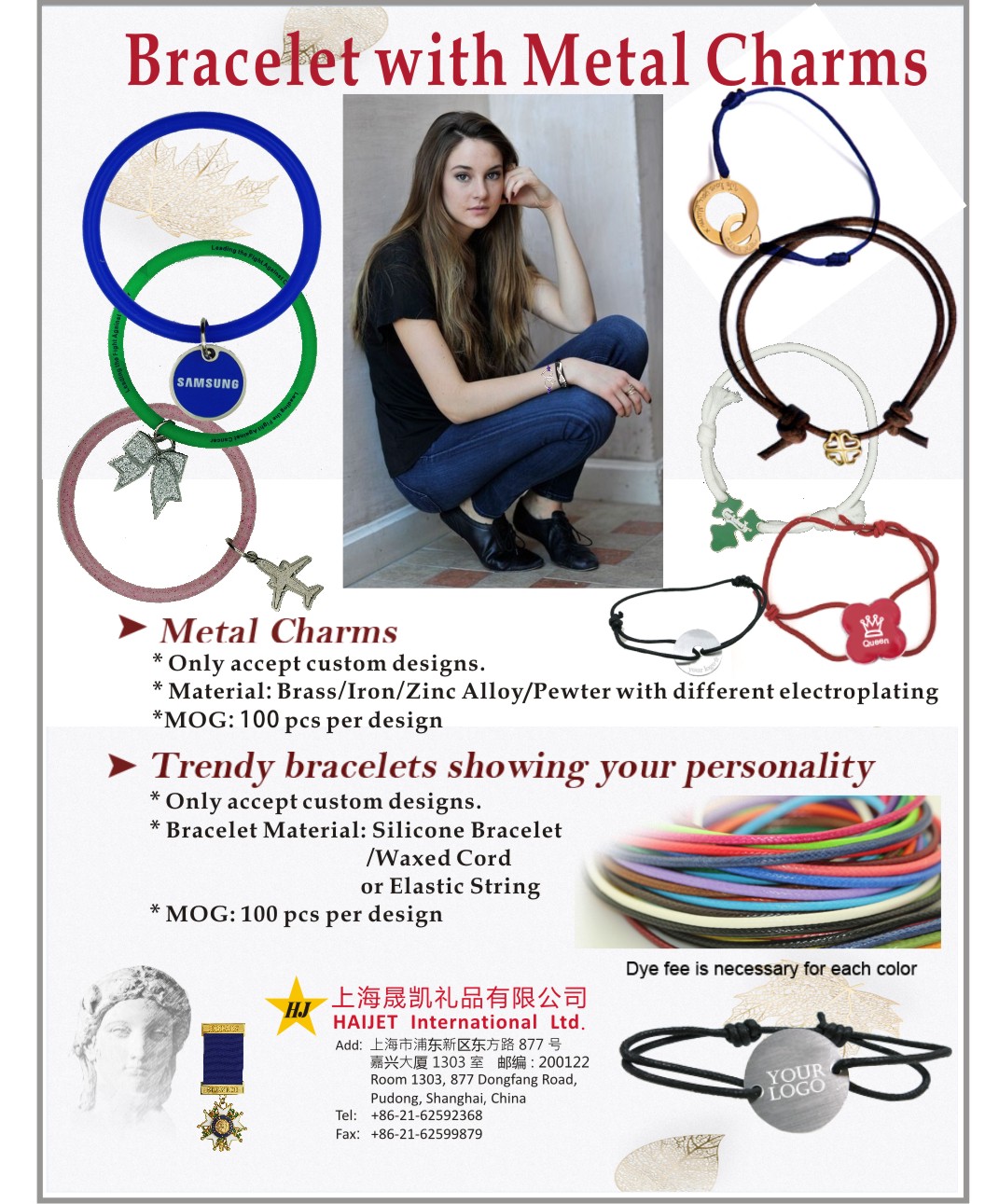 bracelet with metal charm