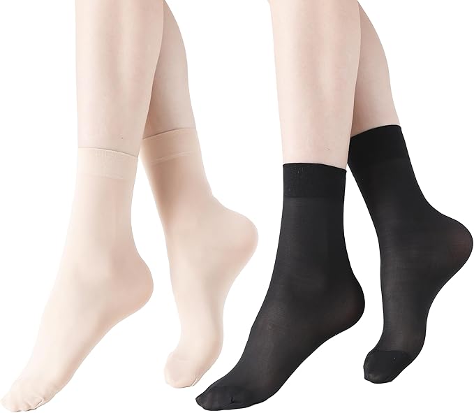 women socks ankle-length transparent nylon socks, soft tight socks, reinforced toes