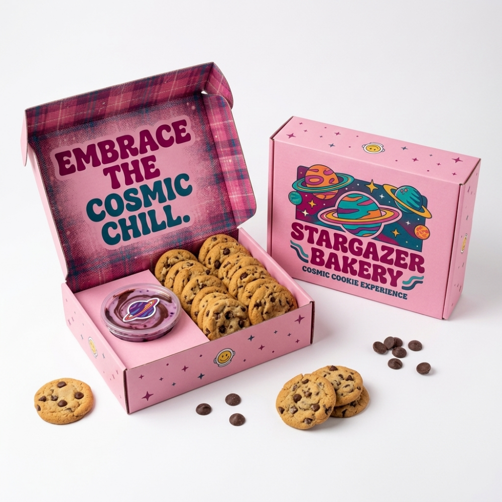 Custom Chocolate Cookie Cake Dessert Biscuit Takeaway Packaging Paper Mailer Box with Logo