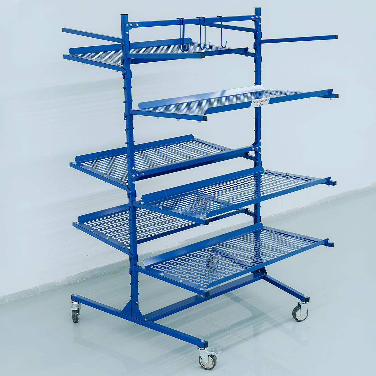 LC-304 6-Shelf Foldable Auto Parts Cart Steel Workshop Parts Cart