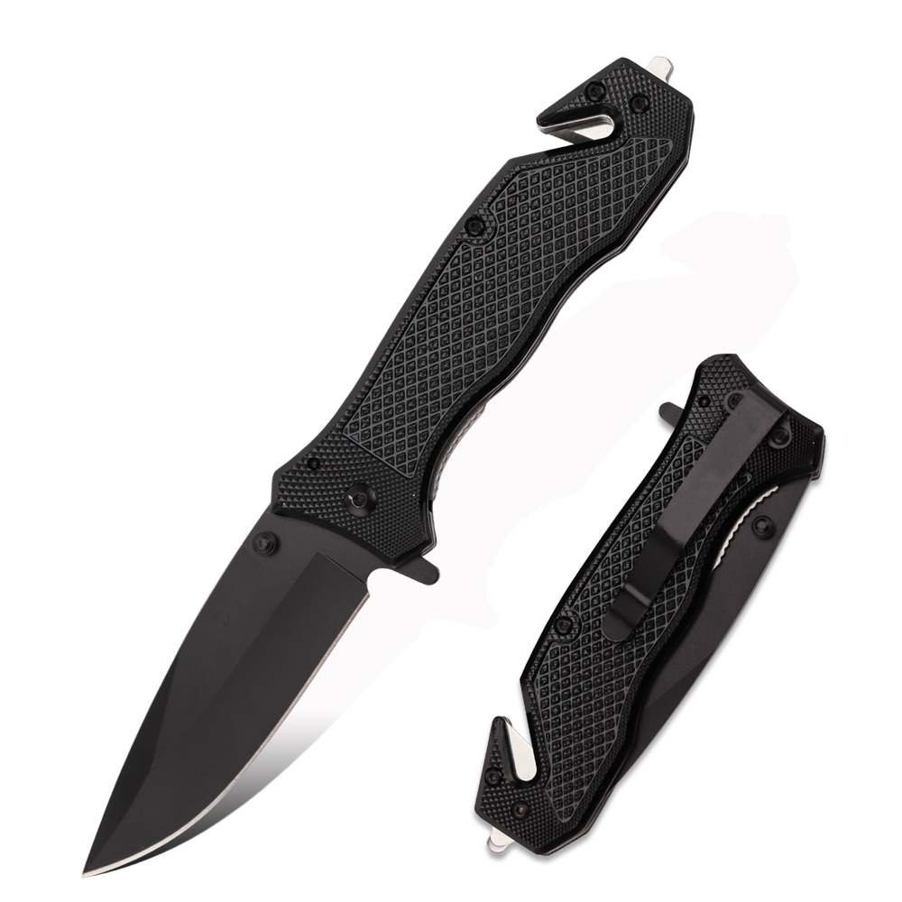 Hip-home Pocket Knife for Men 3.5" Edc Knife for Outdoor Black Stainless Steel Folding Knife