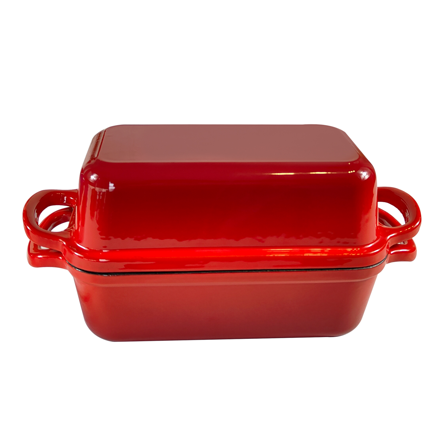 Red Rectangular enamel Cast Iron Baking Loaf Pan bread loaf pan