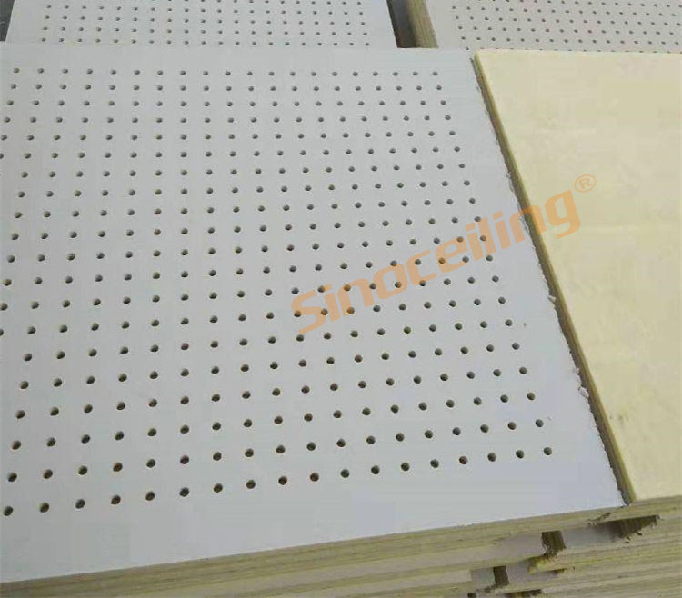 Perforated gypsum board compounded fiberglass board