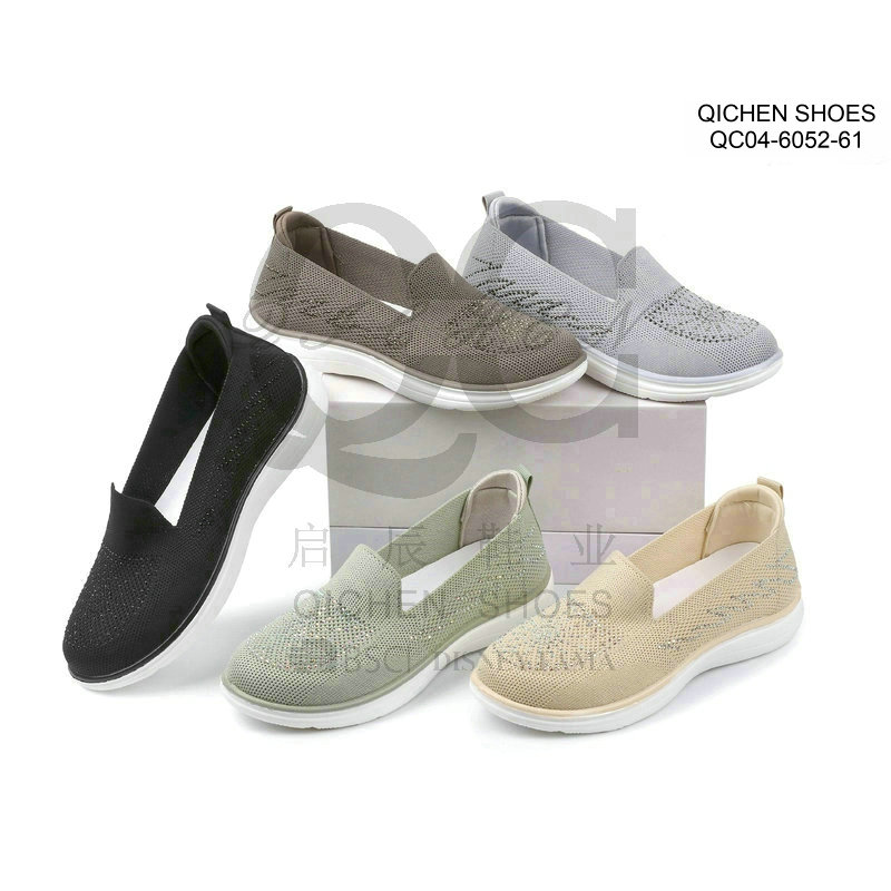 Ladies Rhinestones Slip-On Casual Shoes