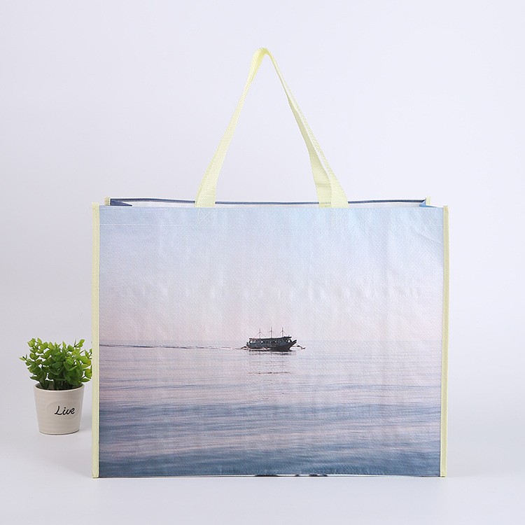 Colorful packaged shopping tote bag, laminated non-woven bag, printed with LOGO, factory price
