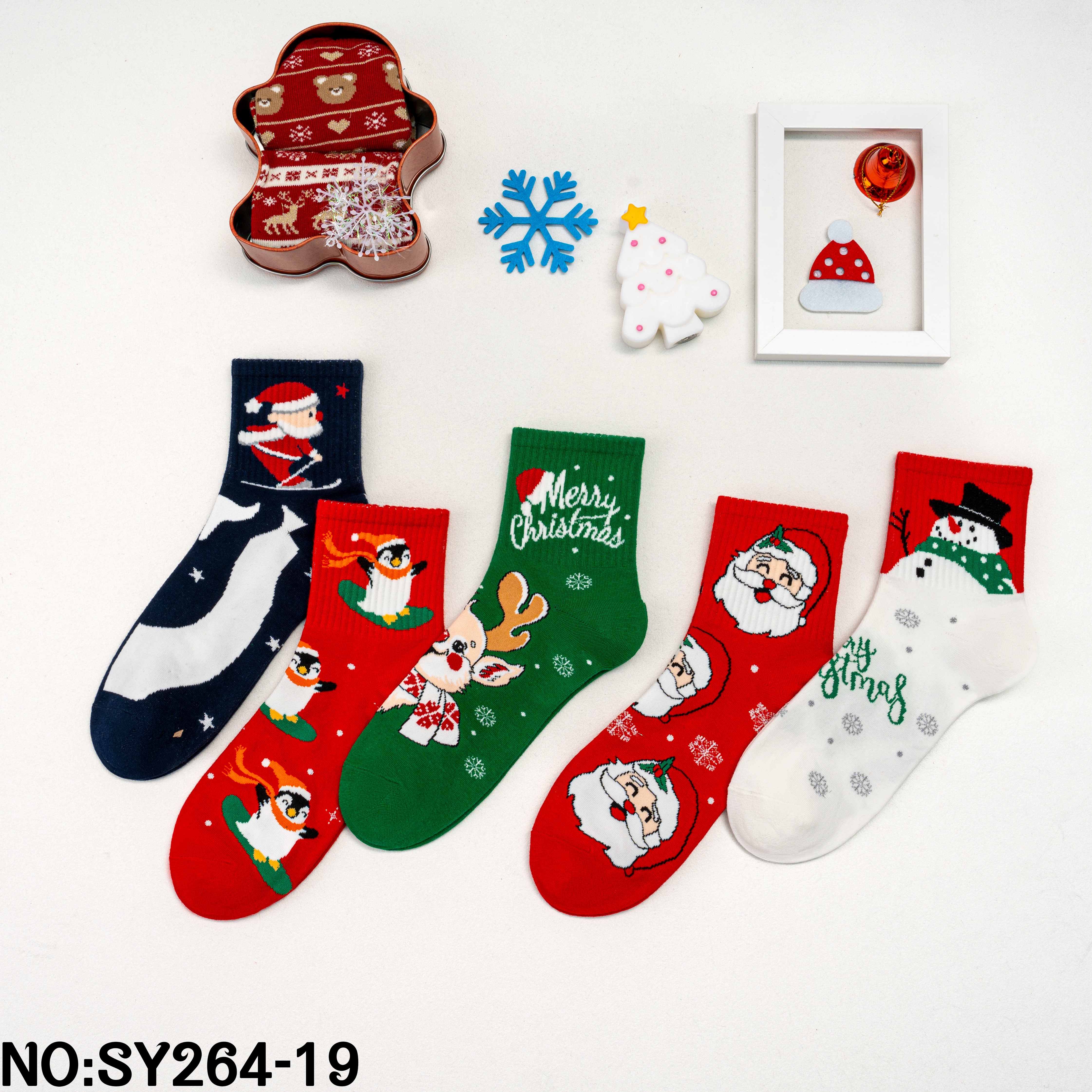 Christmas curved small mid-calf socks