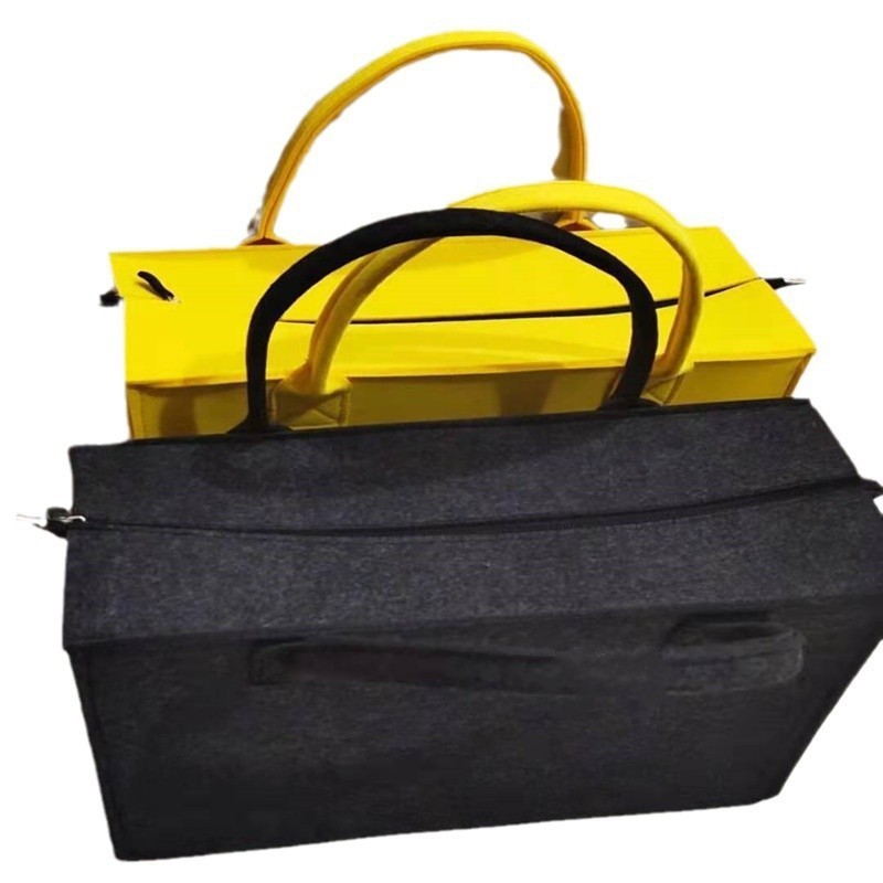 New Felt Tote Bag with Zipper, Fashionable Handbag, Portable and Versatile, Large Capacity