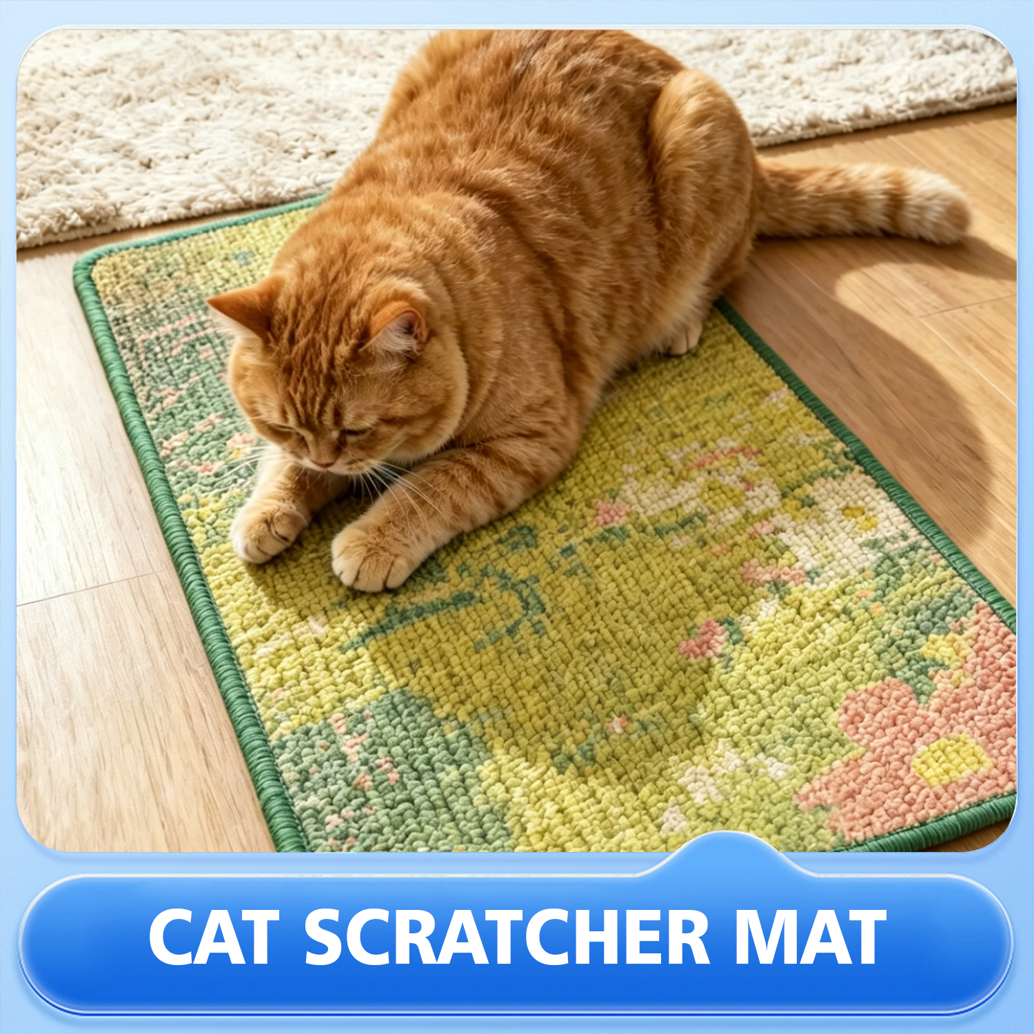 Cat Scratcher Mat, Natural Sisal Cat Scratch Mats, Horizontal Cat Floor Scratching