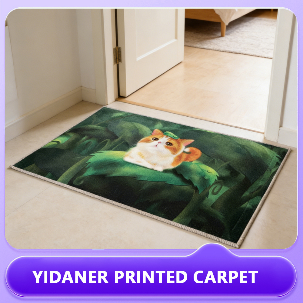 Adorable Orange Kitty Pattern Rug
