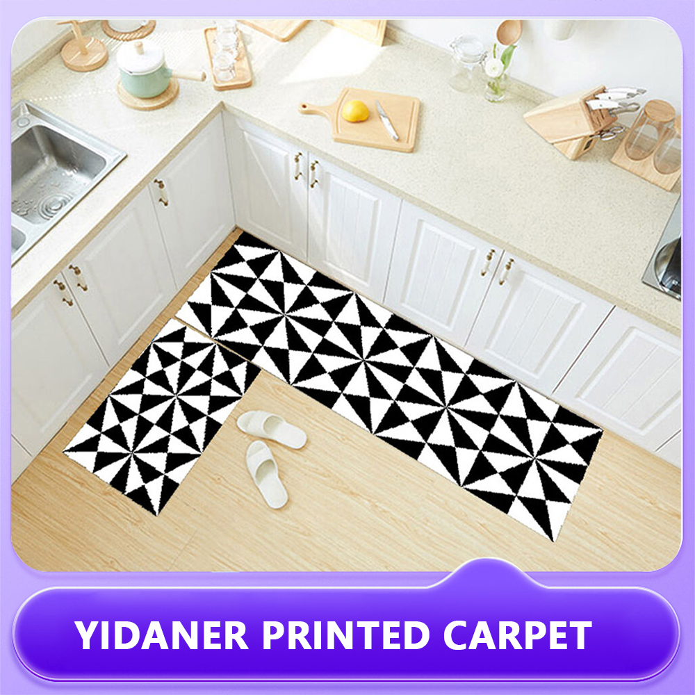Vintage Check Pattern Kitchen Runner Rug