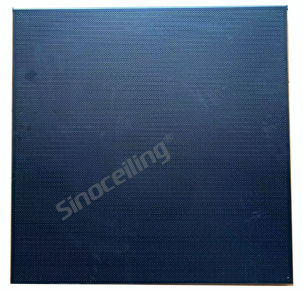 Perforated black aluminum ceiling tile clip-in
