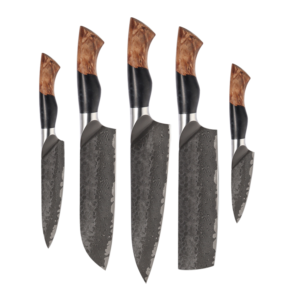 Hip-home 2026 Damascus Steel Kitchen Knife Cuchillos Professional Chef Santoku Paring Knife