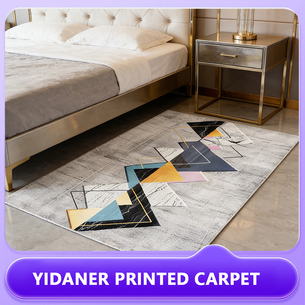 Nordic Grey Geometric Triangle Area Rug