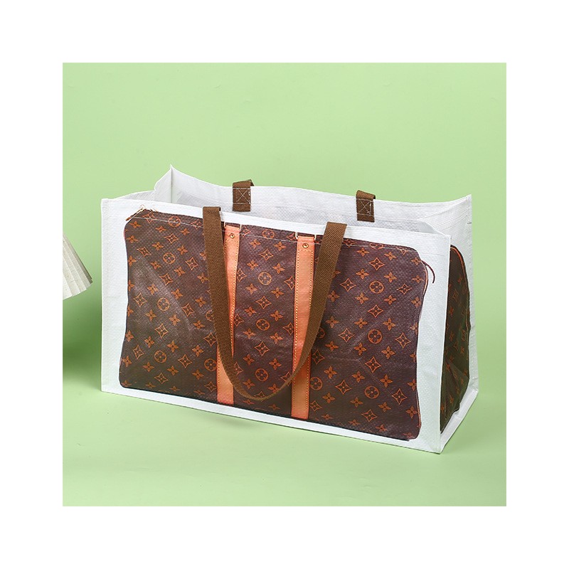 **Custom Boat-Shaped Woven Tote - Oversized Colorful Printed Eco Bag**