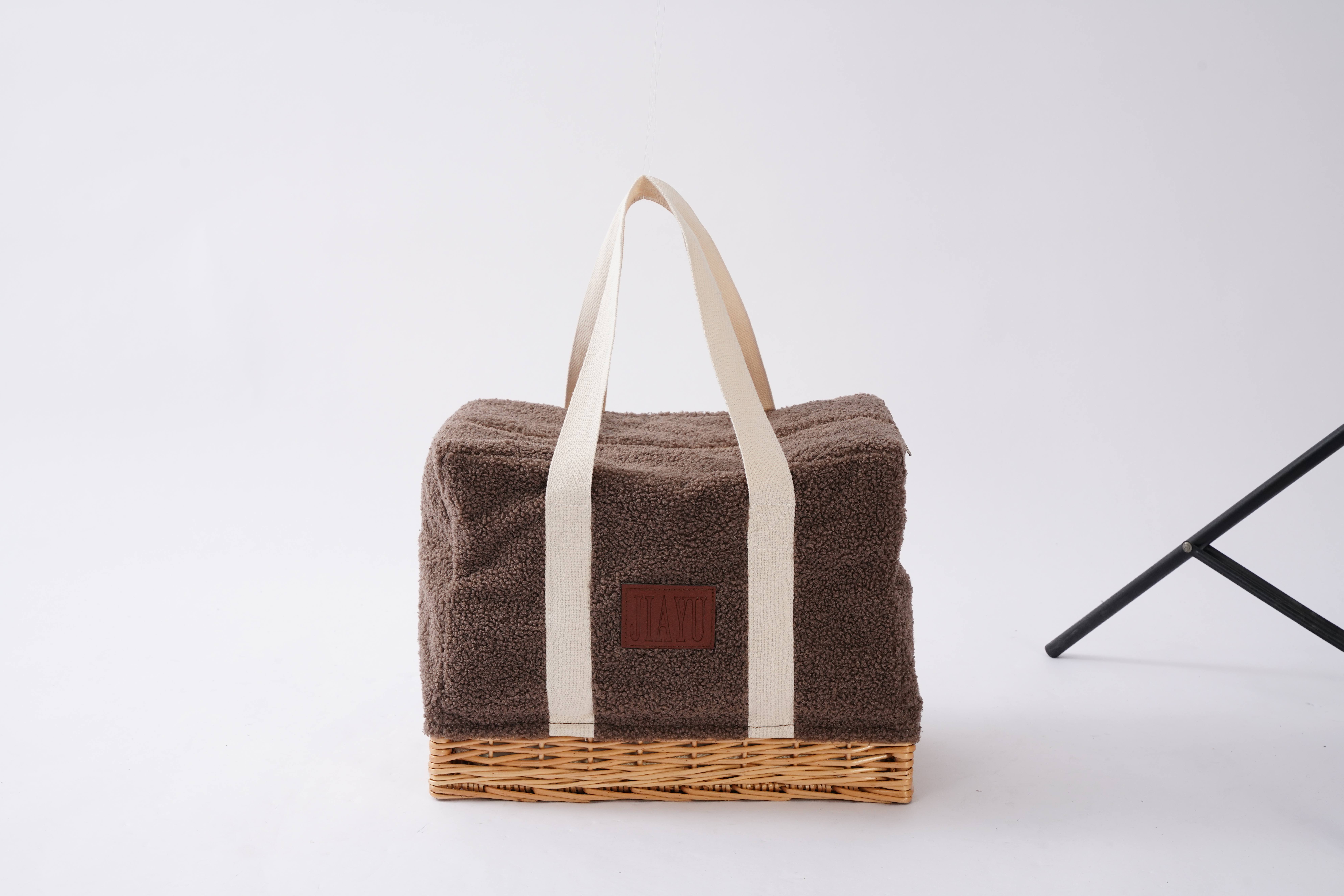 Jiayu natural material willow wicker ice bag picnic bag portable picnic basket
